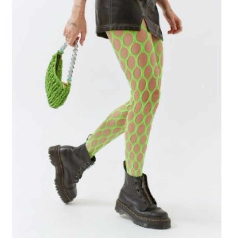 UO Mega Classic Fishnet Tights - Green